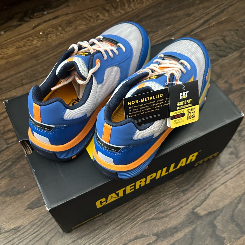 CAT Blue and Gray Composite Toe tennis shoe NEW IN BOX